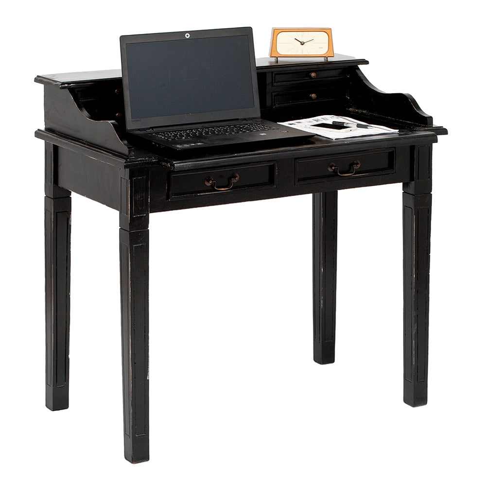Sekretär ILENA Antik-Black ca. L100cm Mahagoni Massivholz
