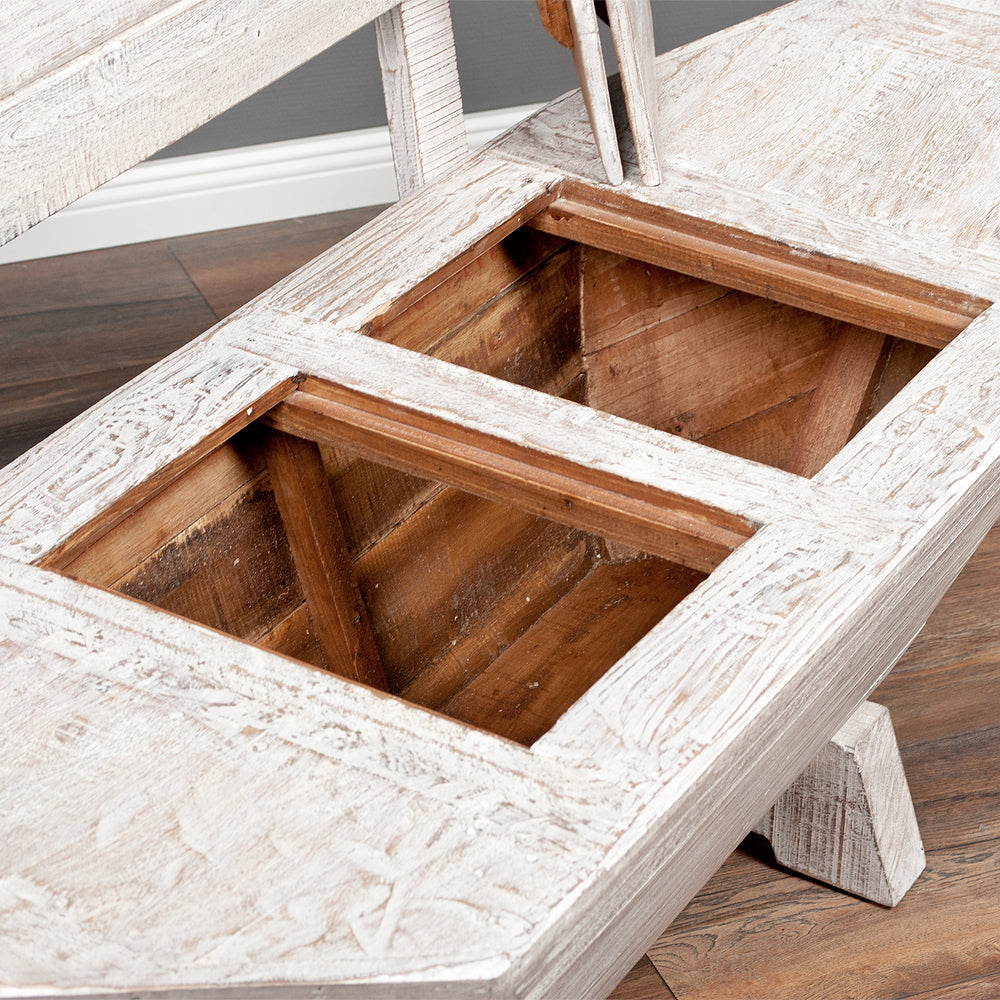 Sitzbank BARCO ca. L155cm White Wash Mahagoni Teak
