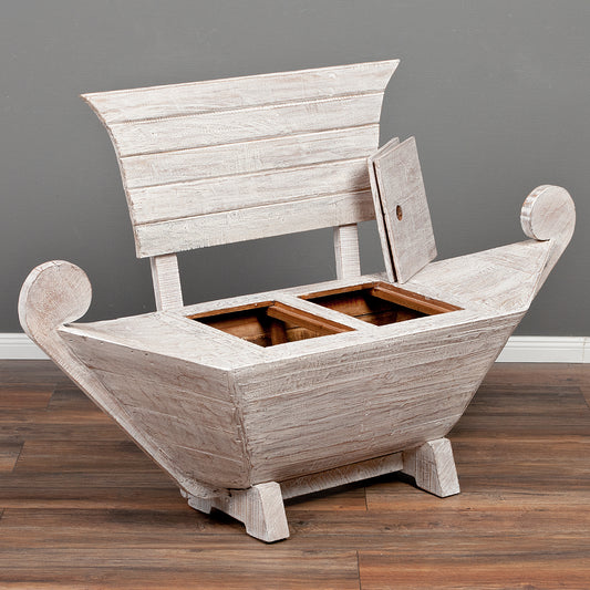 Sitzbank BARCO ca. L155cm White Wash Mahagoni Teak