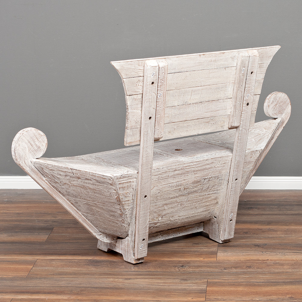 Sitzbank BARCO ca. L155cm White Wash Mahagoni Teak