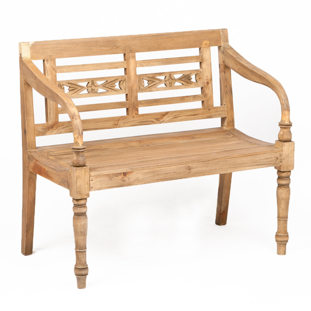 Massivholz Sitzbank CHRISTOS Antique-Natural 100cm Holzbank