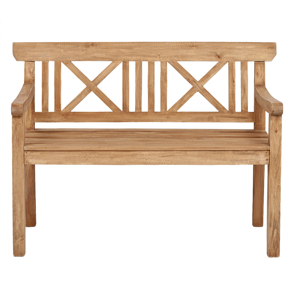 Sitzbank DRAHMA Antik-Natural ca. L120cm Mahagoni