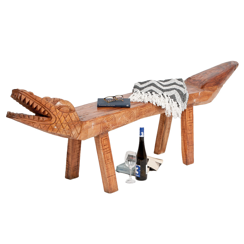 Sitzbank KROKO Natural ca. L170-200cm Albasia