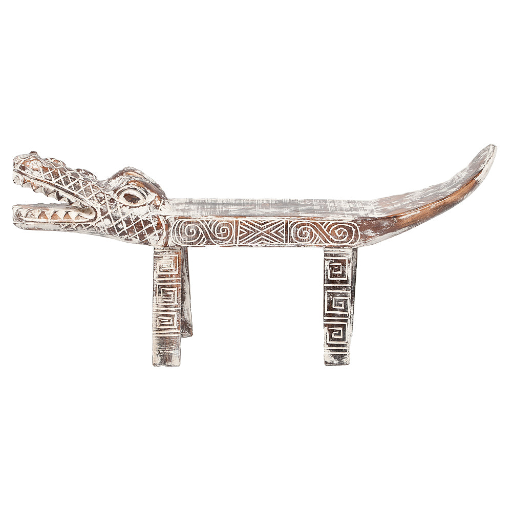 Sitzbank KROKO White Wash ca. L120cm Albasia