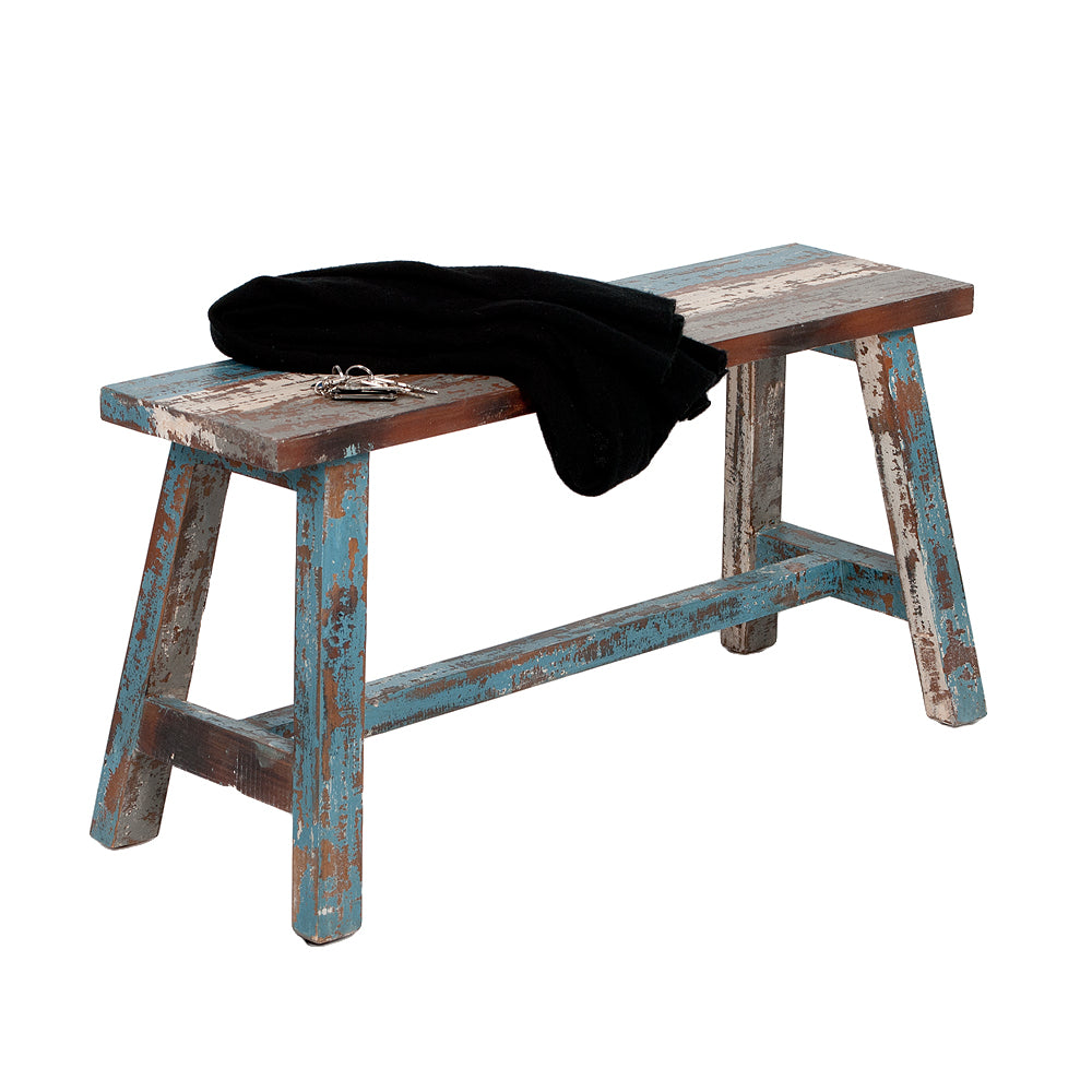 Massivholz Sitzbank RANCH Antik-Multicolor Mahagoni ca. L90cm