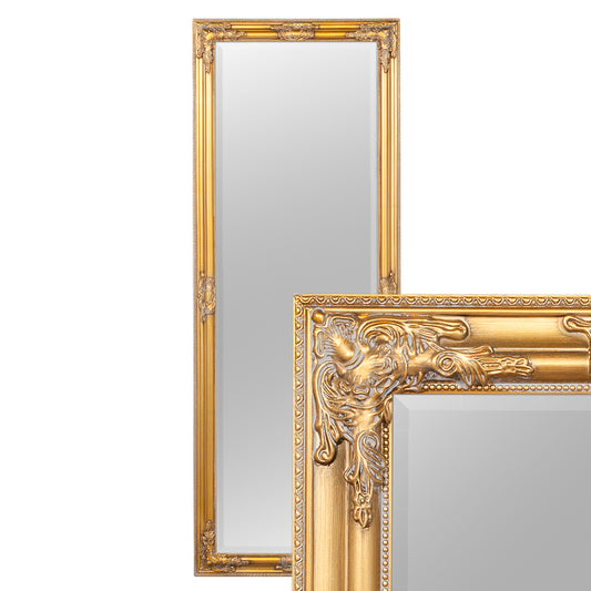 Eleganter Barock Spiegel BESSA 180x60cm gold-antik Holzrahmen