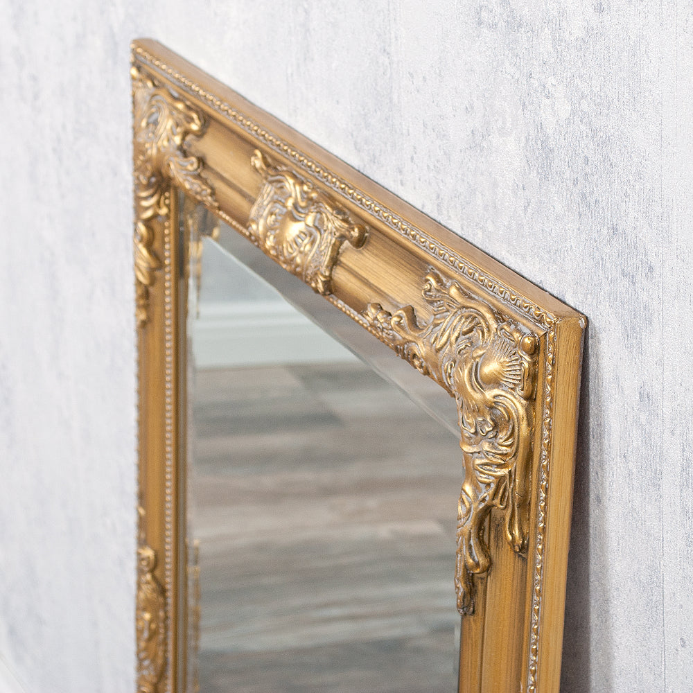 Eleganter Barock-Spiegel BESSA 80x60cm gold-antik Holzrahmen