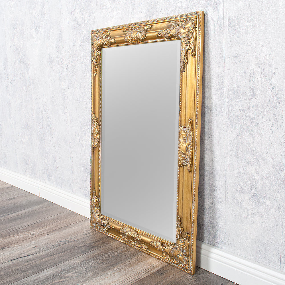 Eleganter Barock-Spiegel BESSA 80x60cm gold-antik Holzrahmen