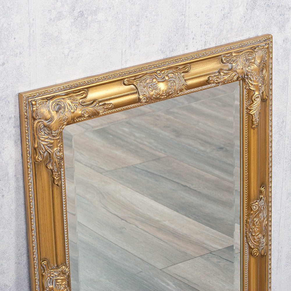 Eleganter Barock-Spiegel BESSA 80x60cm gold-antik Holzrahmen