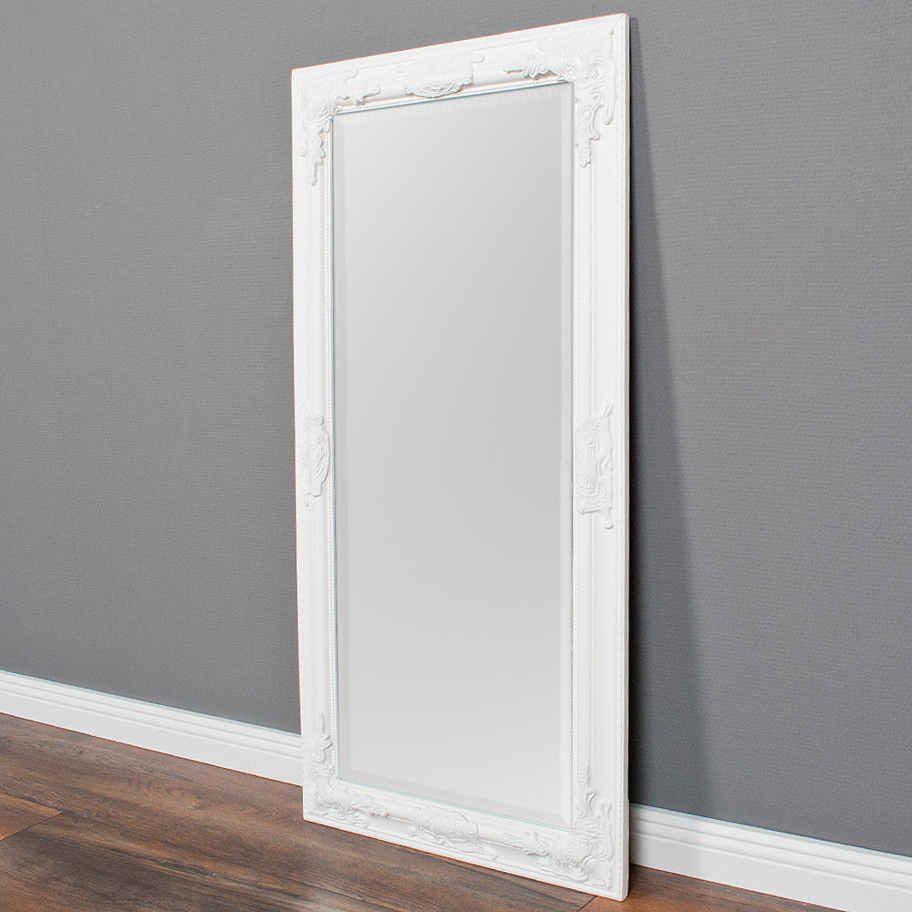 Eleganter Barock Spiegel BESSA 100x50cm weiss Holzrahmen