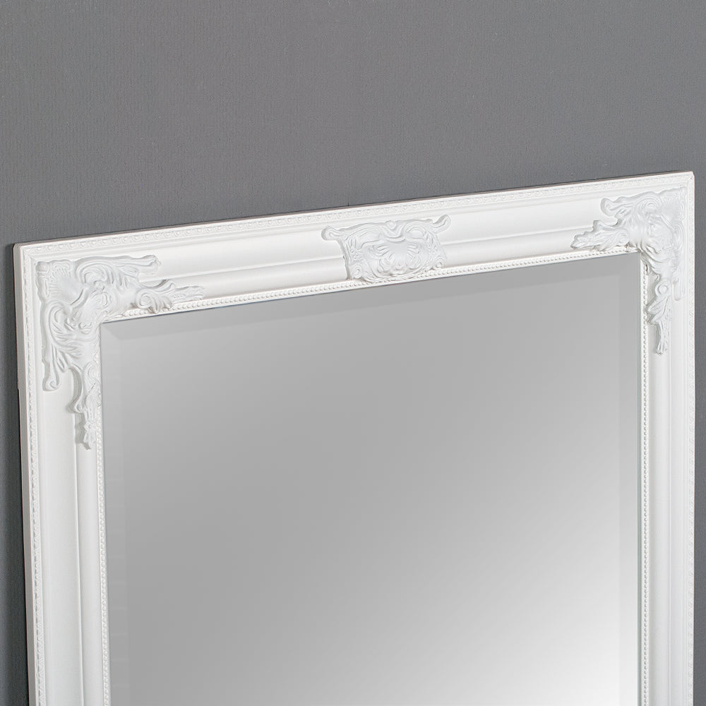 Eleganter Barock Spiegel BESSA 180x60cm weiß-matt Holzrahmen