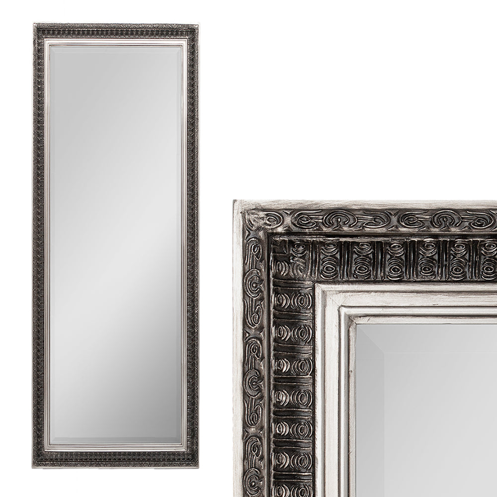 Eleganter Spiegel BESTY Antik Silber 140x50cm Wandspiegel