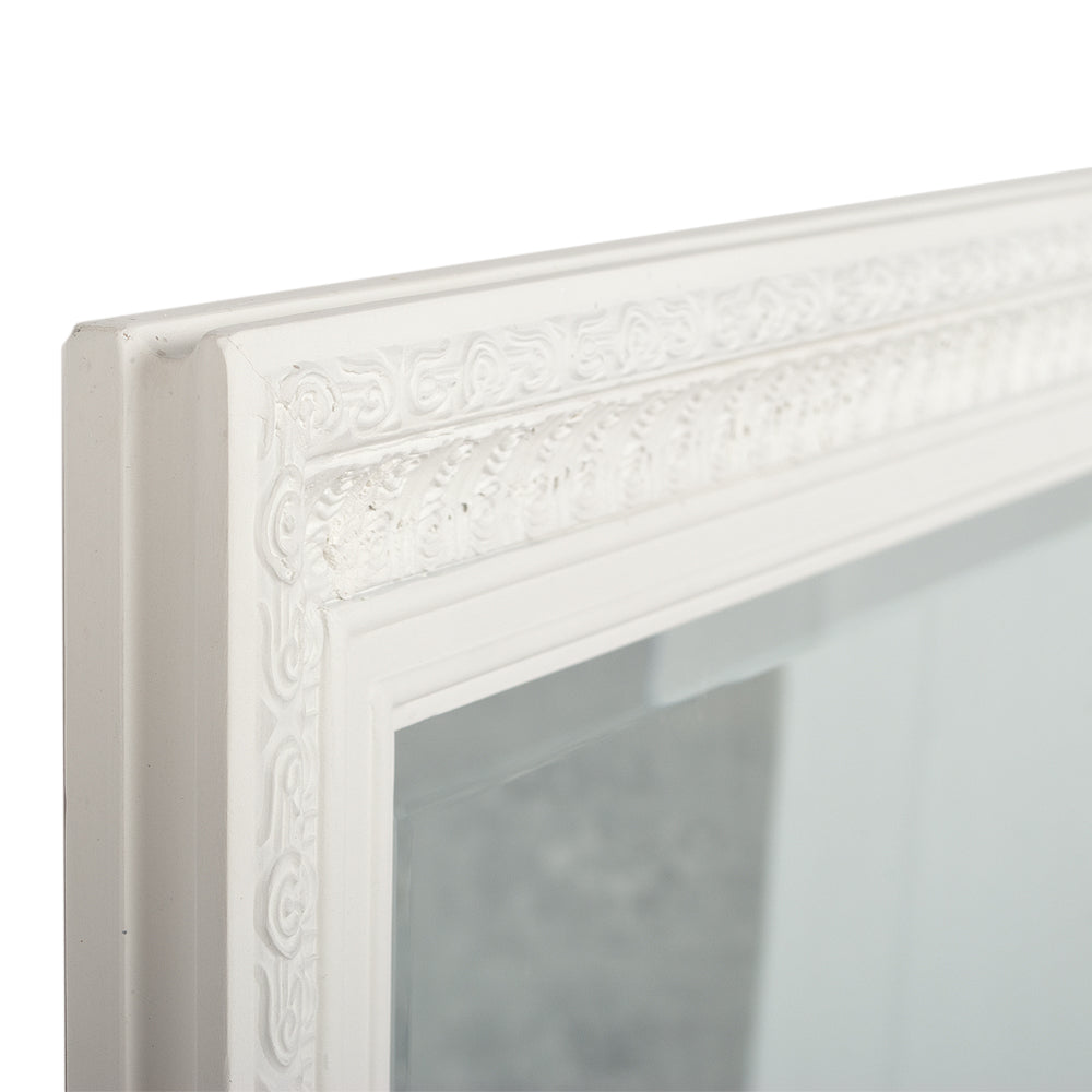 Eleganter Spiegel BESTY Weiss Matt 140x50cm Holzrahmen