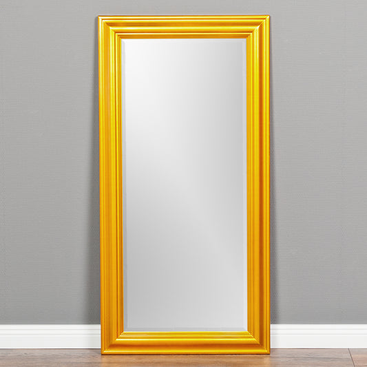 Spiegel ONDA 100x50cm Glanz Gold Holzrahmen