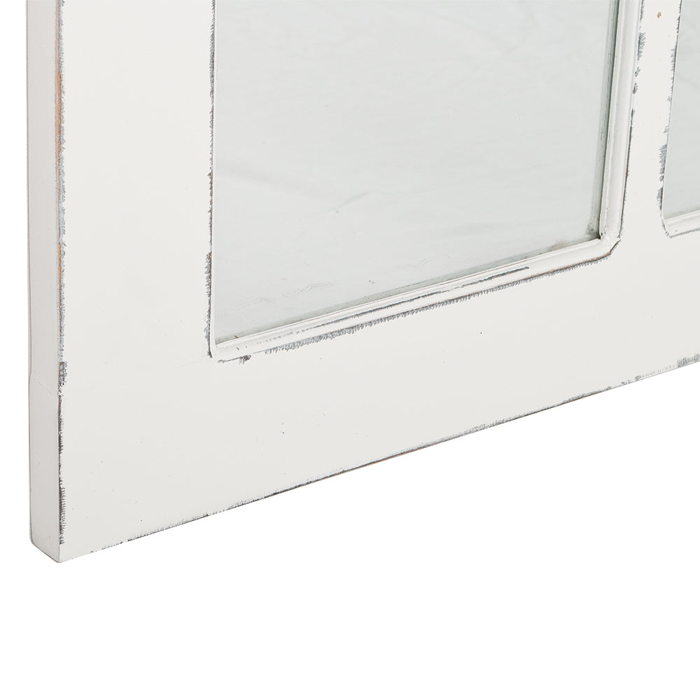 Landhaus Spiegel WINDOW Antik-Weiß 180x80cm Holzrahmen