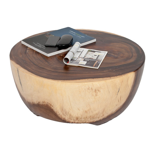 Massiver Suar Couchtisch WINNY Natural ca. D75cm Handarbeit