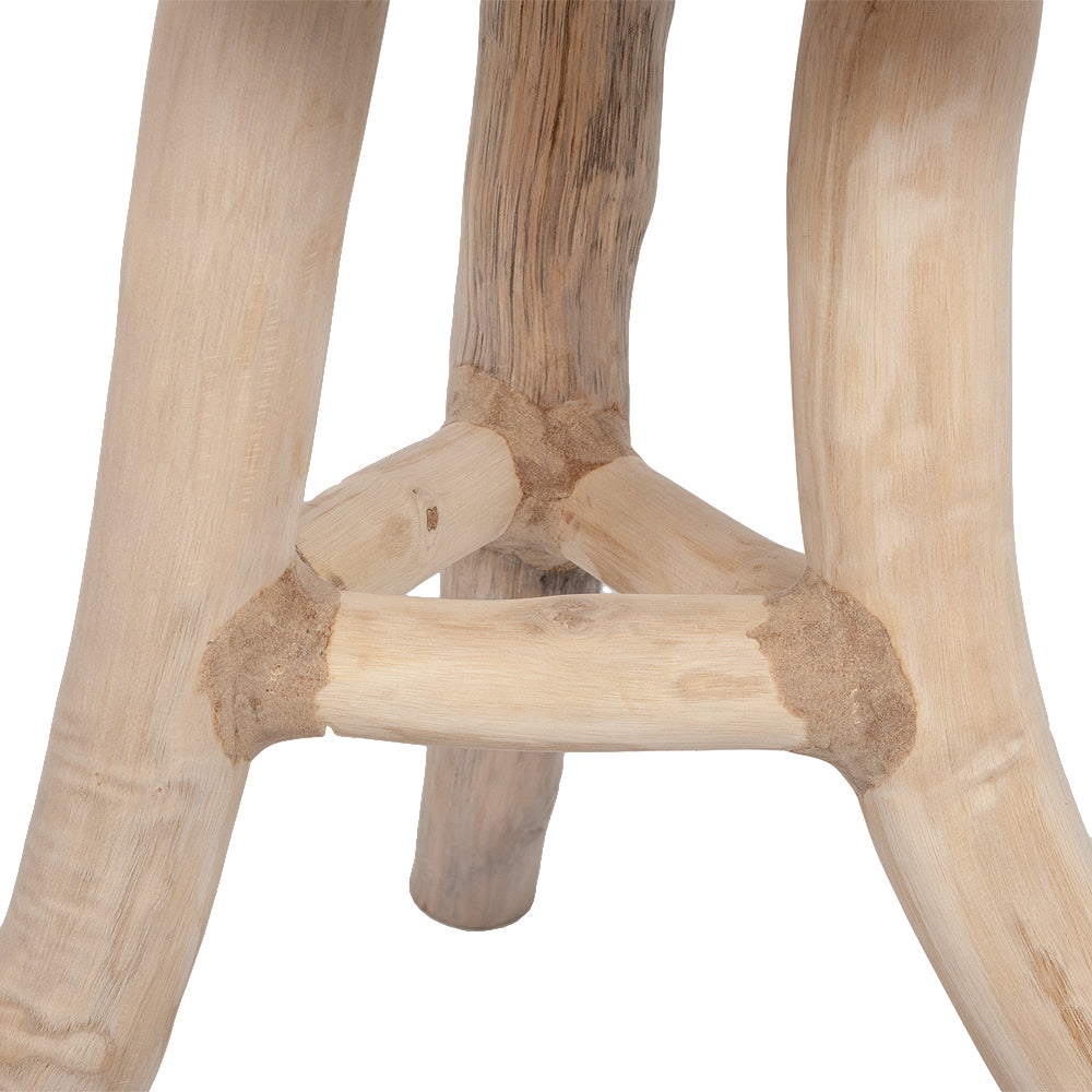Teak Beistelltisch ROOT ca. H45cm Natural massiv Couchtisch