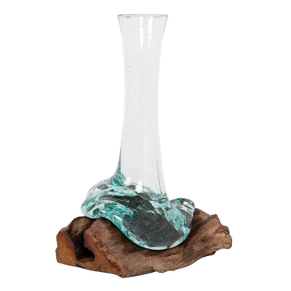 Teak Blumenvase DROP-A ca. H30cm