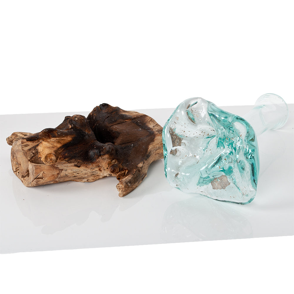 Teak Blumenvase DROP-A ca. H30cm