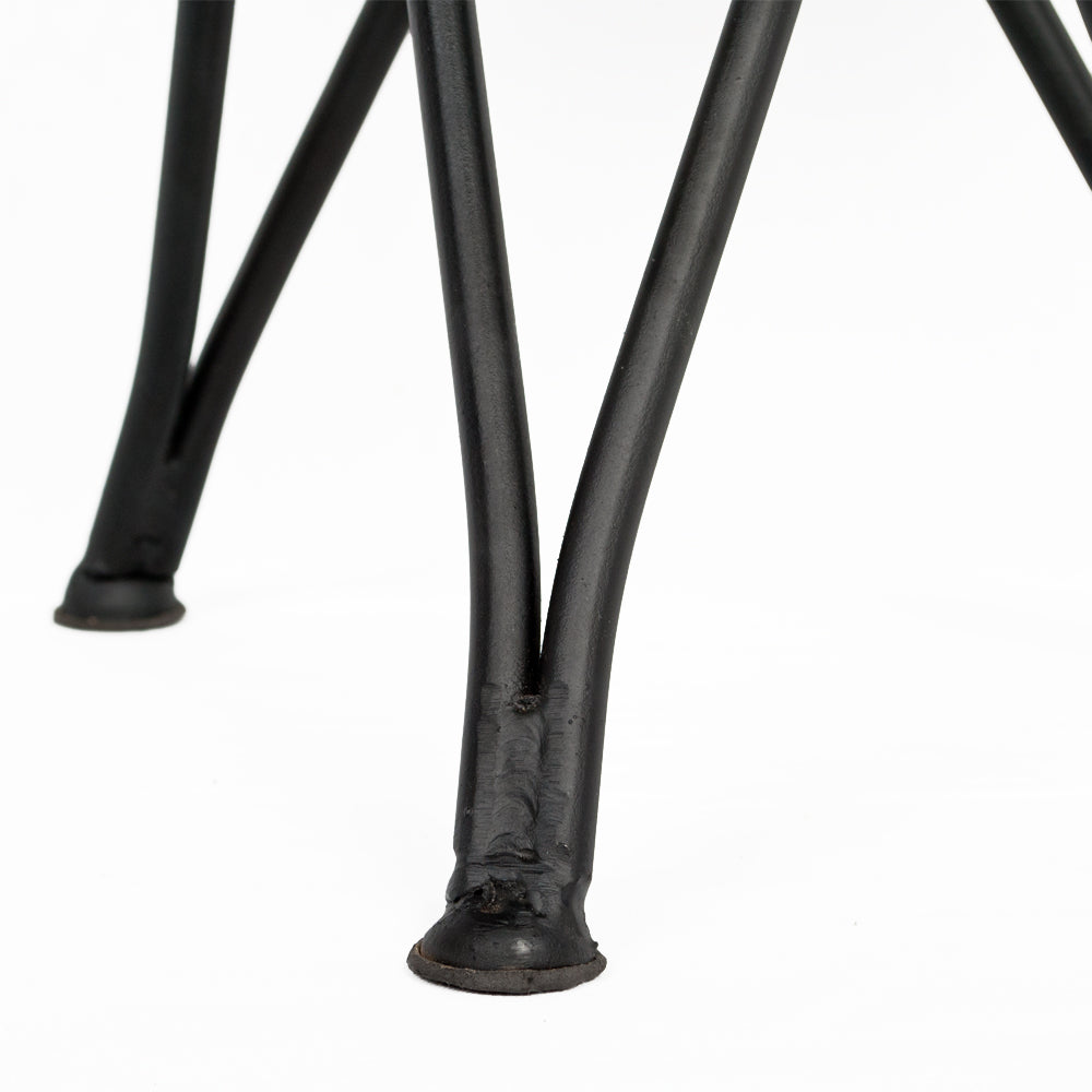Teak Couchtisch ISLA D50cm Schwarz / Natural