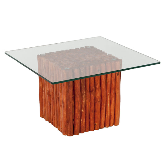 Teak Couchtisch NICO Braun inkl. Glasplatte ca. 70x70cm