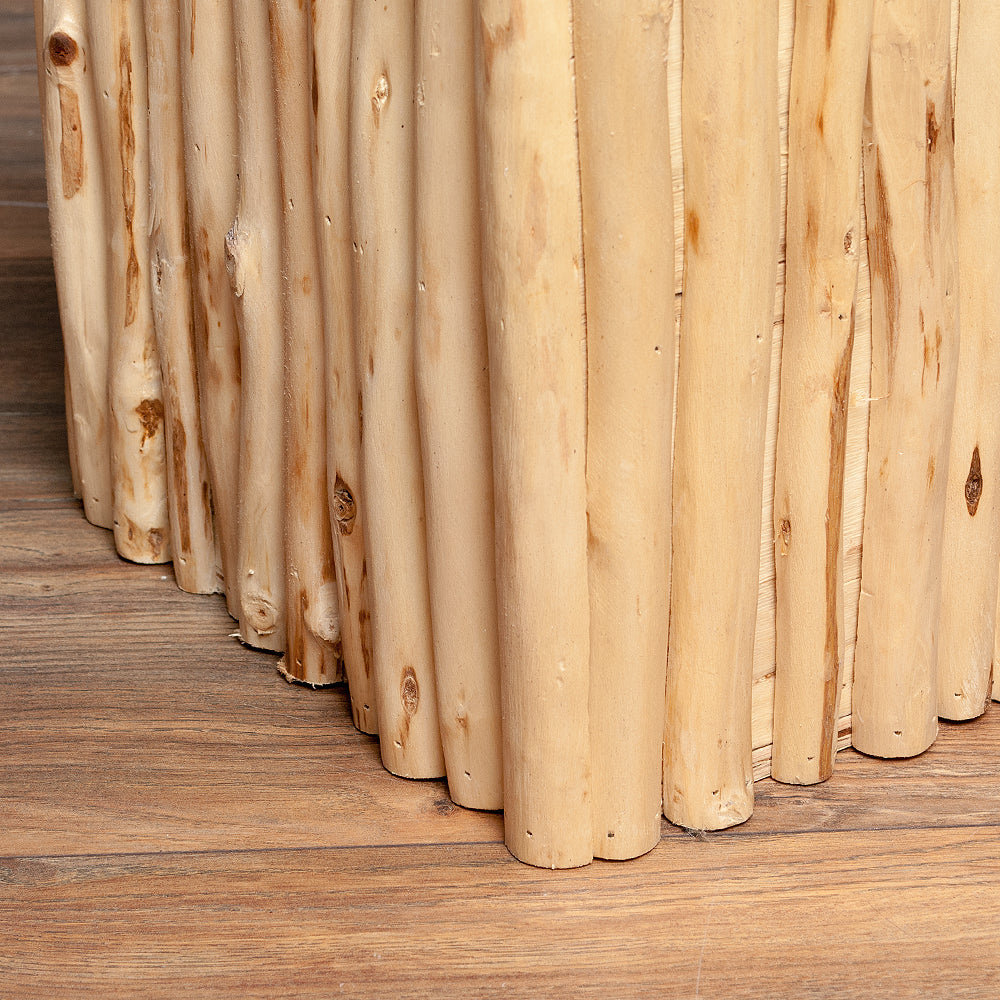 Teak Couchtisch NICO Natural inkl. Glasplatte ca. 70x70cm
