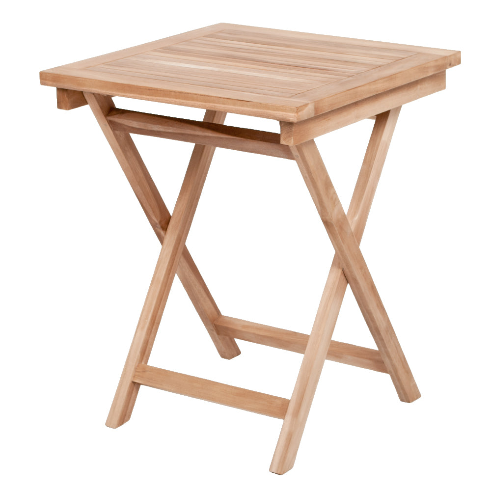 Klappbarer Teak Esstisch KURSI 70cm Natural Balkontisch