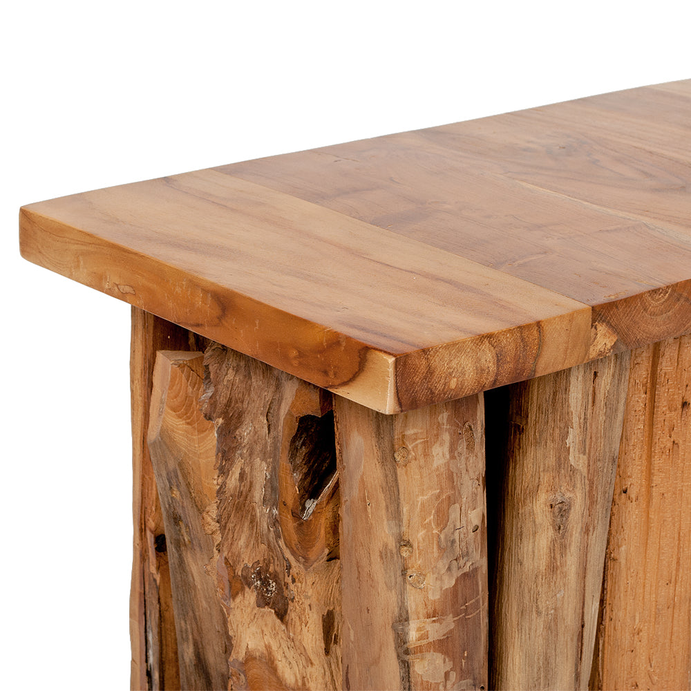 Massive Teak Konsole ALGO Natural 100cm Unikat Konsolentisch