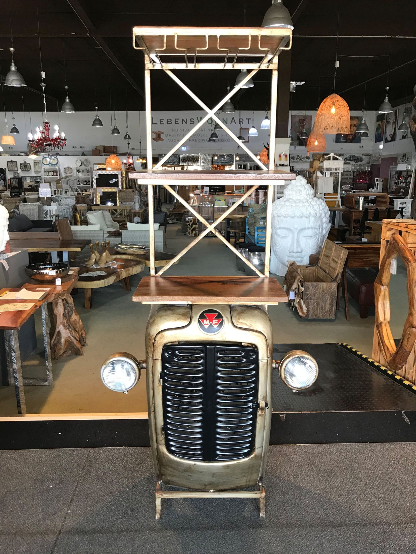 Traktor-Bar-Regal INDUSTRY Silber ca. H180cm