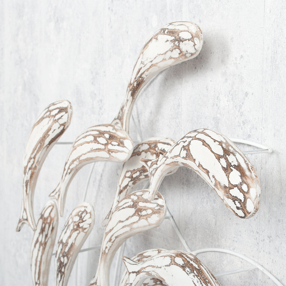Wand-Deko IKAN White Wash ca. 70x85cm (BxH) Holz Fische
