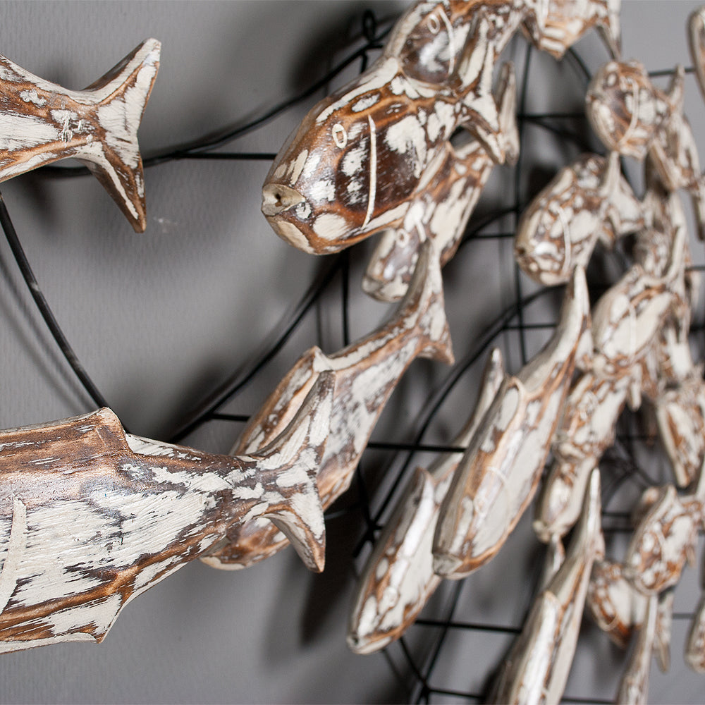Wand-Deko IKAN ca. 180x70cm White Wash Albasia