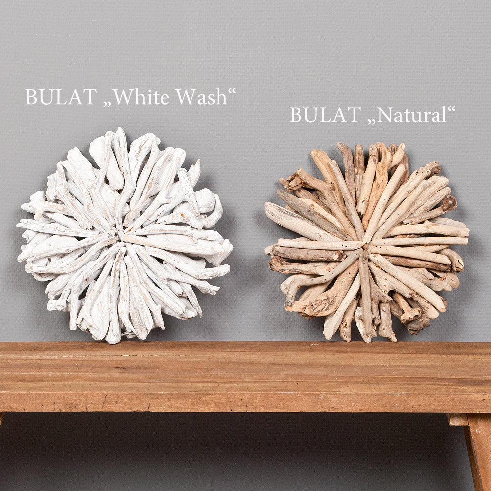 Wand-Deko-Objekt BULAT White Wash ca. D30cm Treibholz