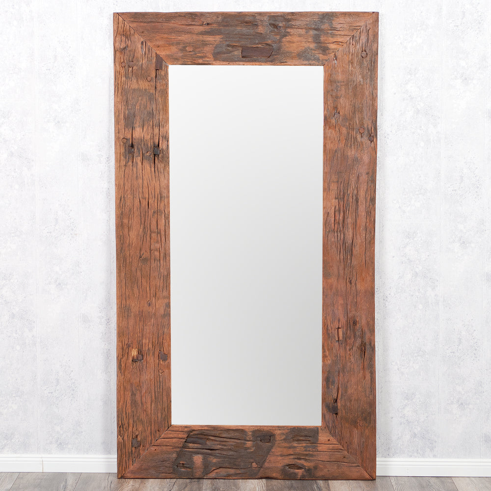 Individueller Spiegel KING ca.180x100cm recyceltes Teak Wandspiegel