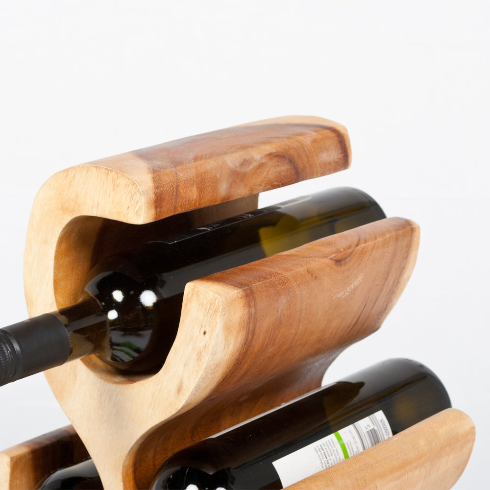 Massivholz Weinregal / Flaschenhalter BOTOL-S ca. H50cm Suar