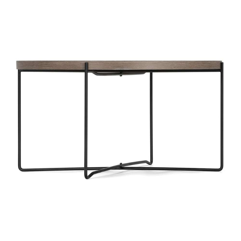 Moderner Couchtisch GRIGIO 74cm hellgrau Eichen-Optik Metallgestell