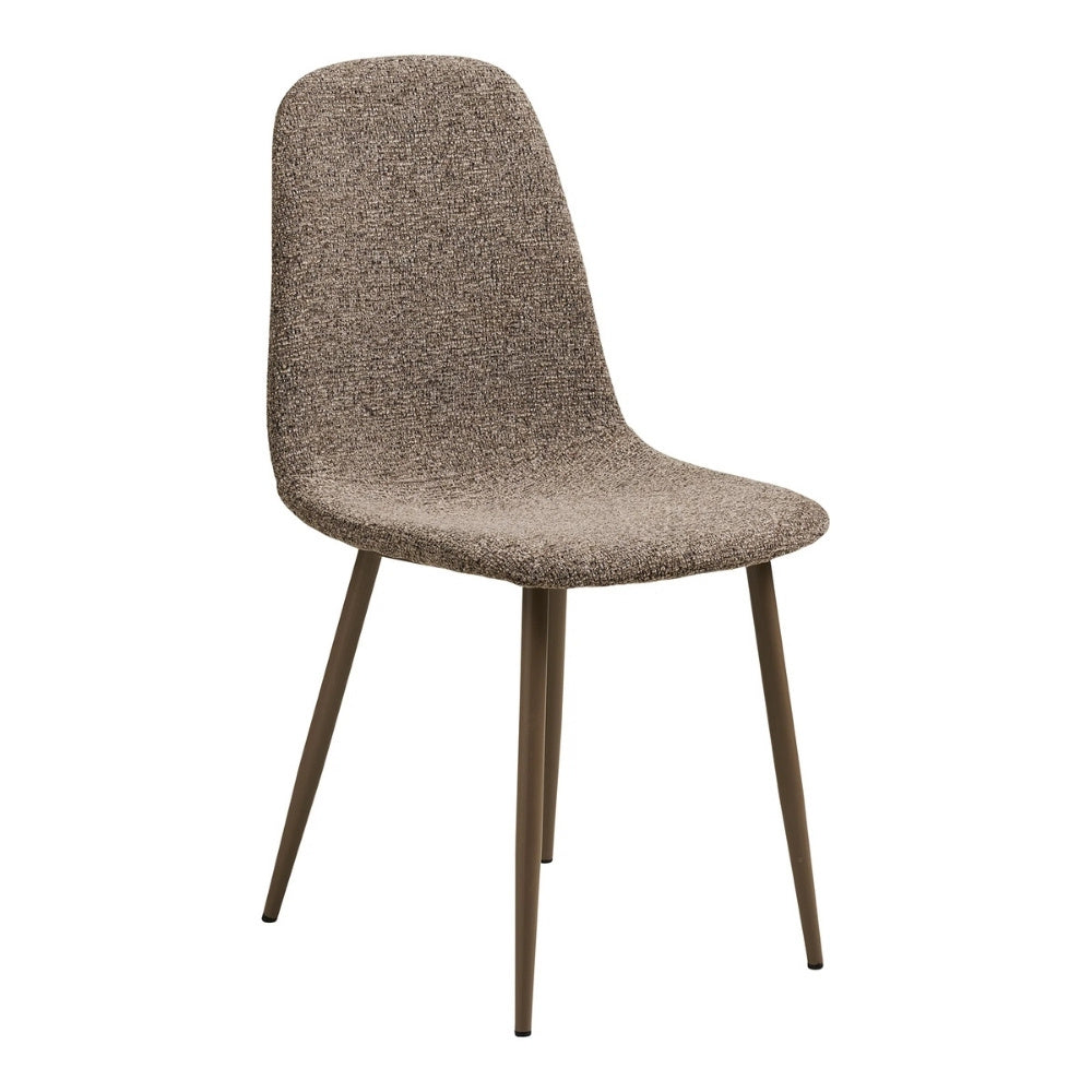 2er Set Esszimmerstuhl MALMÖ hellbraun Bouclé Metall-Beine