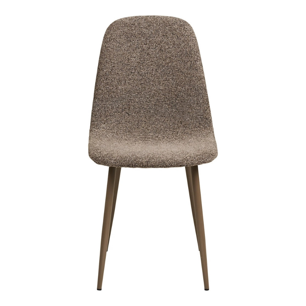 2er Set Esszimmerstuhl MALMÖ hellbraun Bouclé Metall-Beine