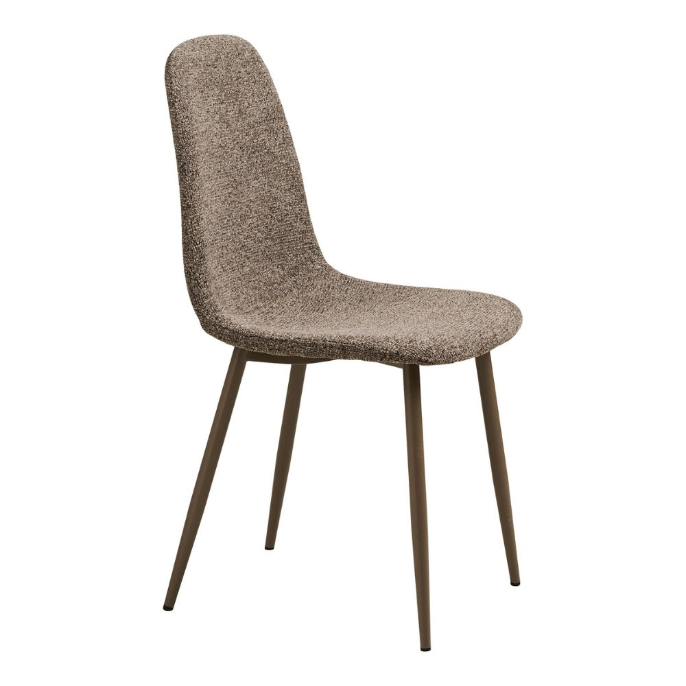 2er Set Esszimmerstuhl MALMÖ hellbraun Bouclé Metall-Beine