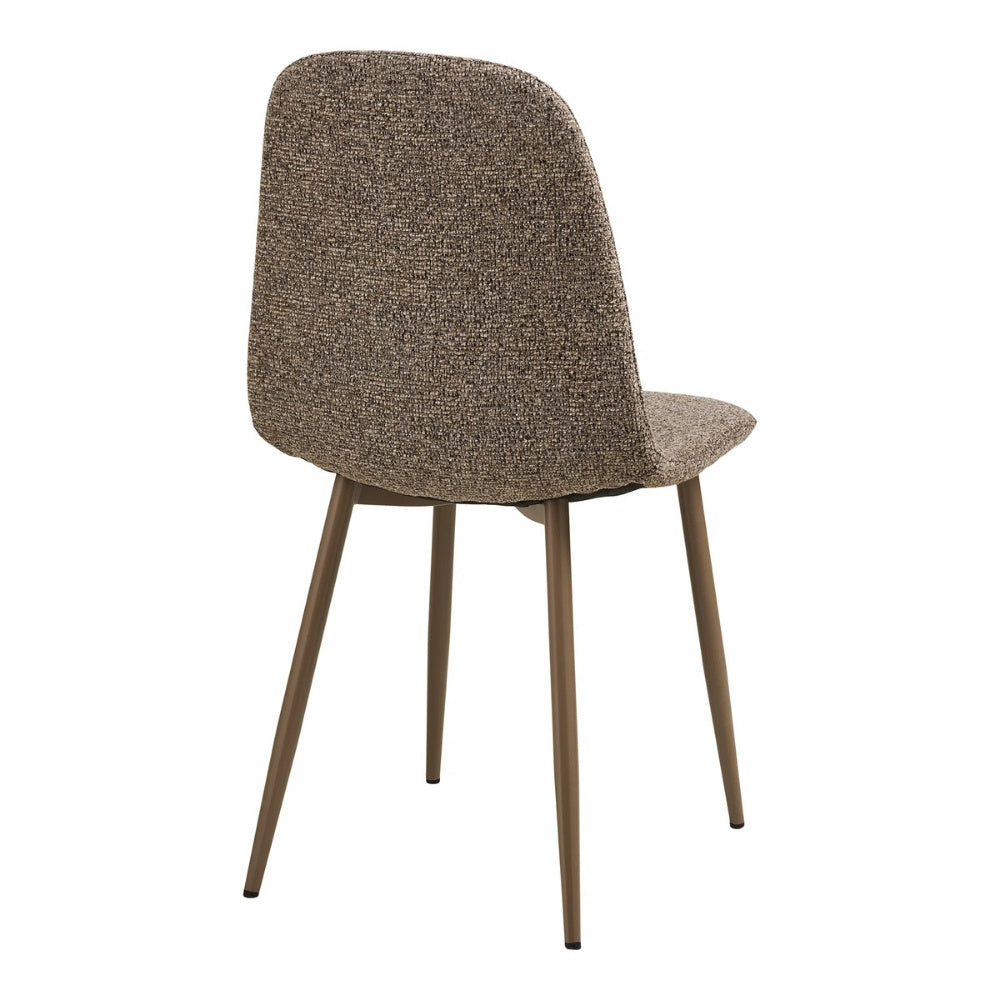 2er Set Esszimmerstuhl MALMÖ hellbraun Bouclé Metall-Beine
