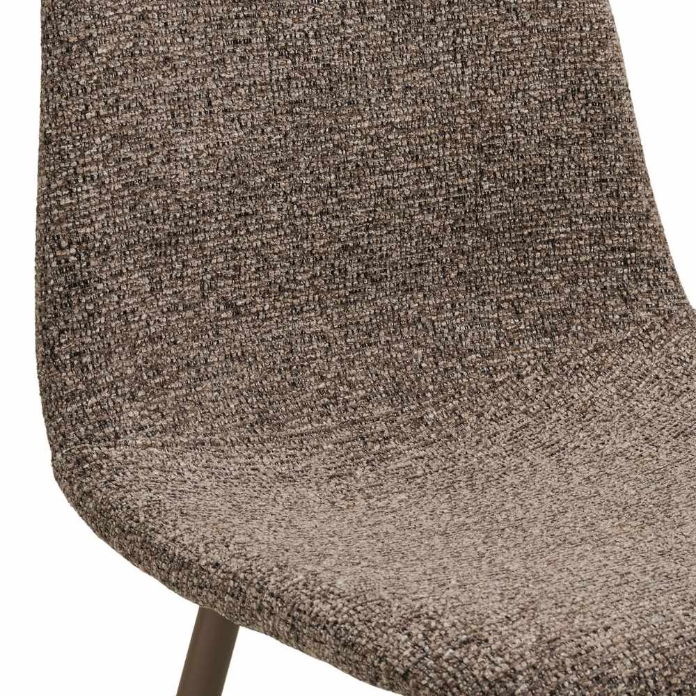 2er Set Esszimmerstuhl MALMÖ hellbraun Bouclé Metall-Beine