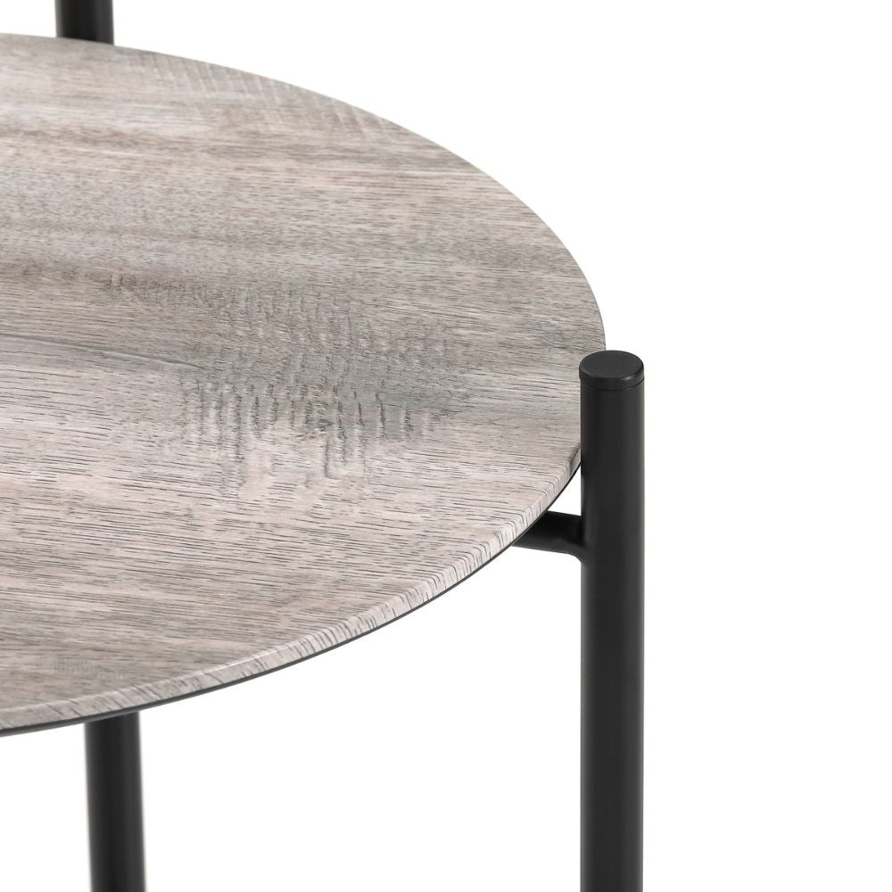 Moderner Beistelltisch META Eichen-Optik Pflanzsäule Metallgestell