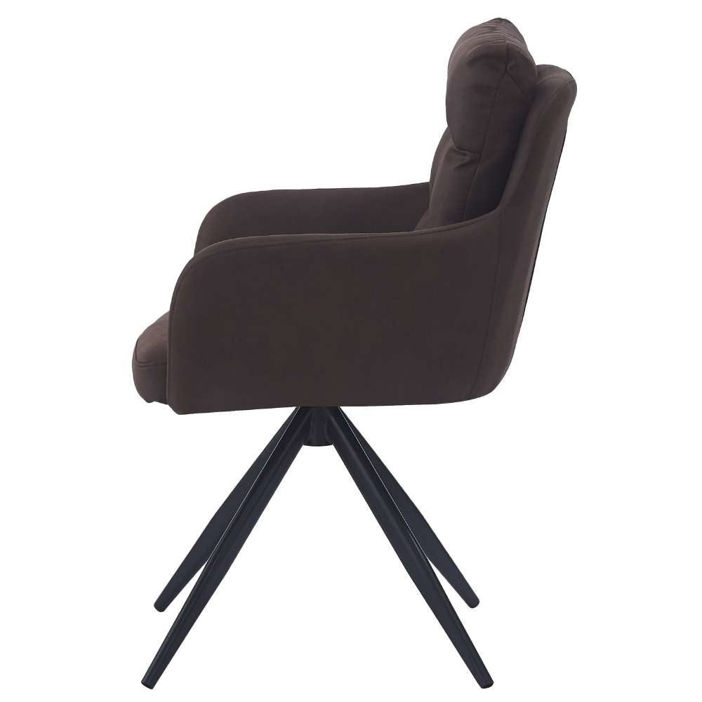 Bequemer 360° Drehstuhl GEORGIA vintage-braun Mikrofaser Metall
