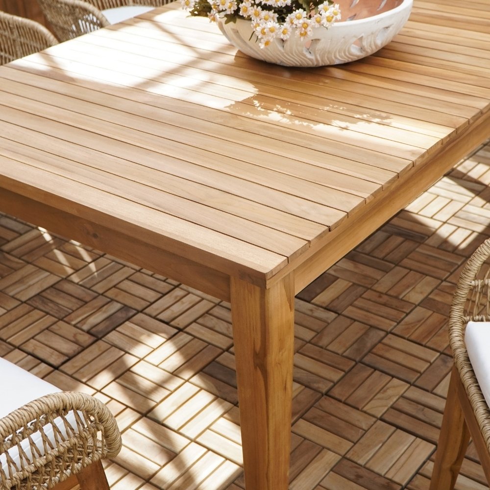 Teak-Esstisch LUKA 200x90 cm massiv Outdoor Indoor