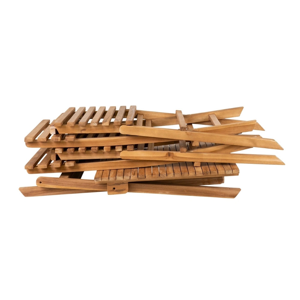 Teak Set BISTRO – 3-tlg. Balkonmöbel Balkonset Stühle + Tisch