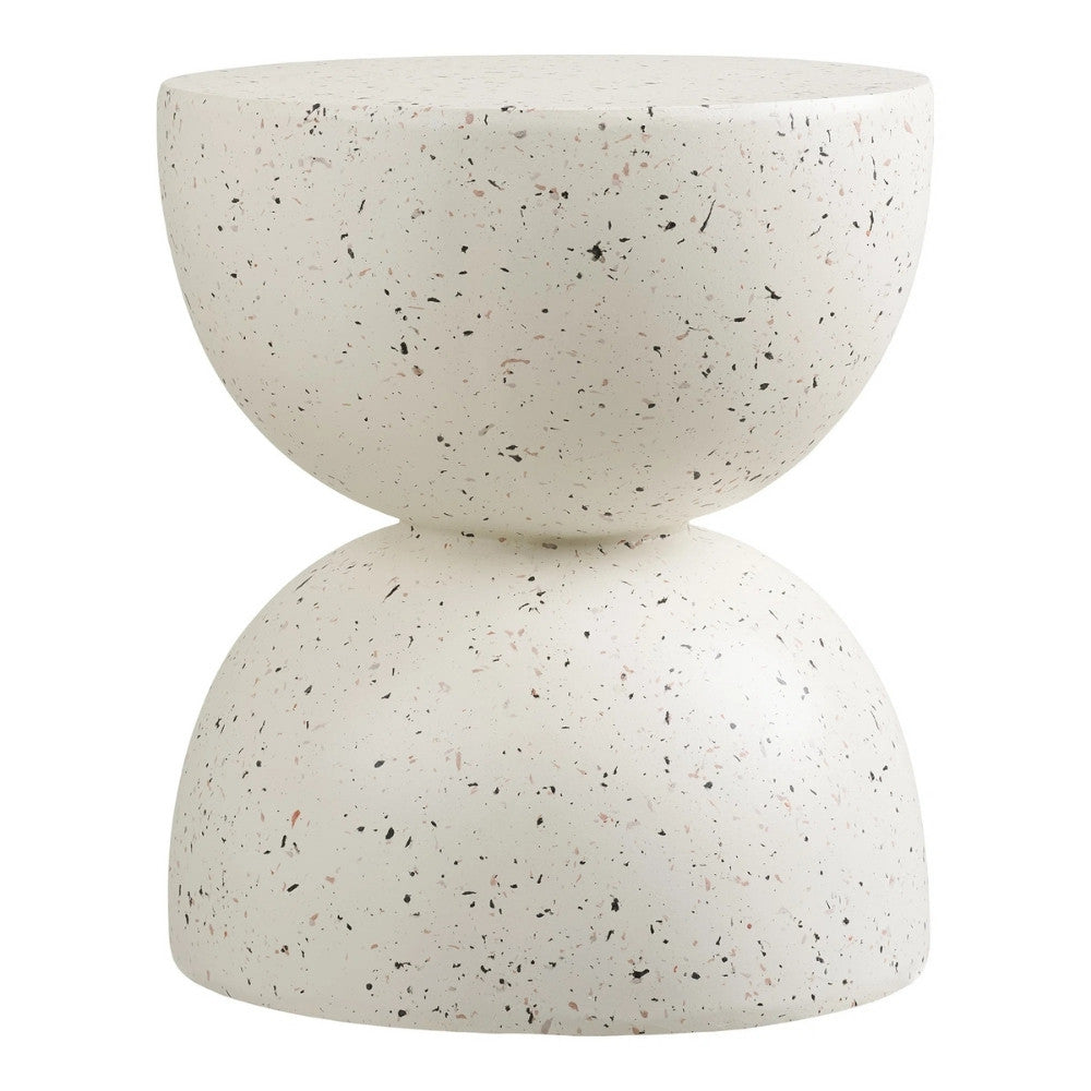 Design Beistelltisch FIBRA 45cm Fieberglass Outdoor Terrazzo-Look