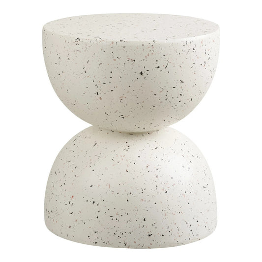 Design Beistelltisch FIBRA 45cm Fieberglass Outdoor Terrazzo-Look