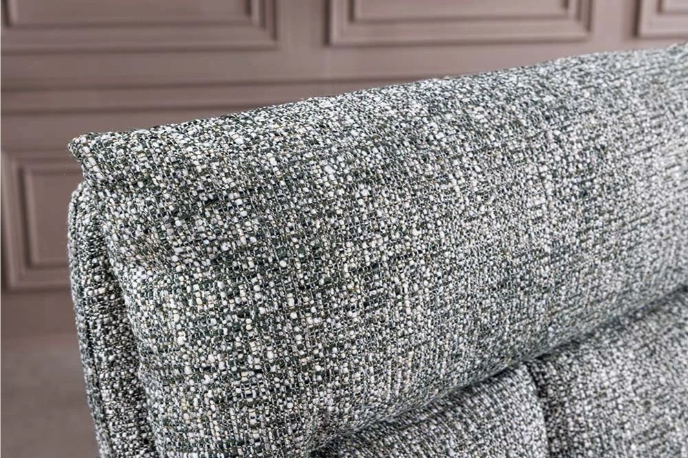 Drehbarer Stuhl CHARLES grün-grau Strukturstoff Eichenholz