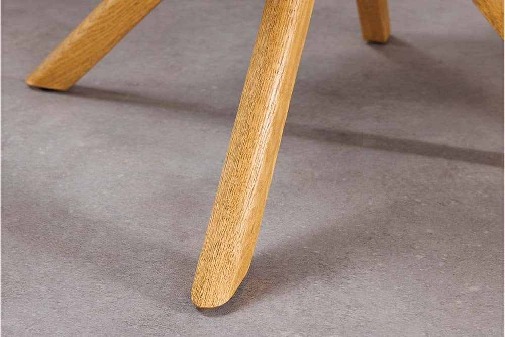 Drehbarer Stuhl CHARLES grün-grau Strukturstoff Eichenholz