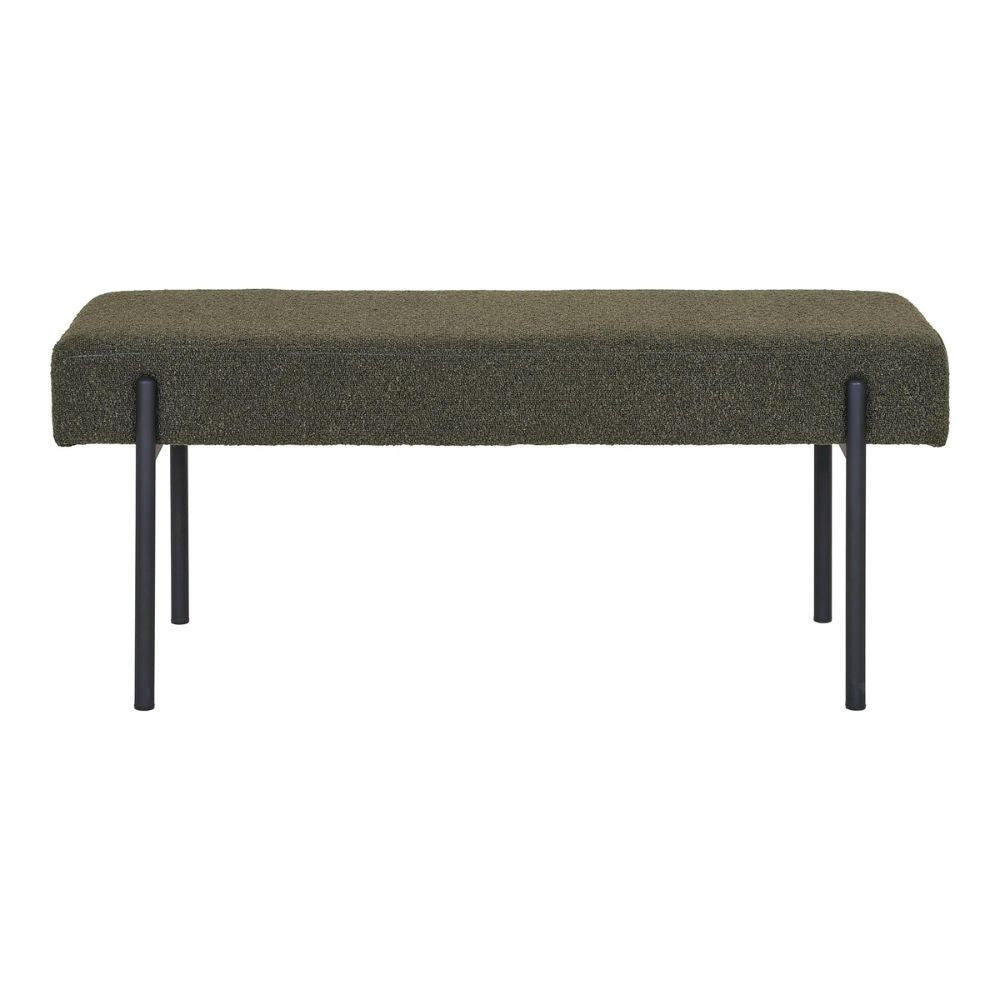 Design Sitzbank NORDIC 100cm dunkel-grün Bouclé