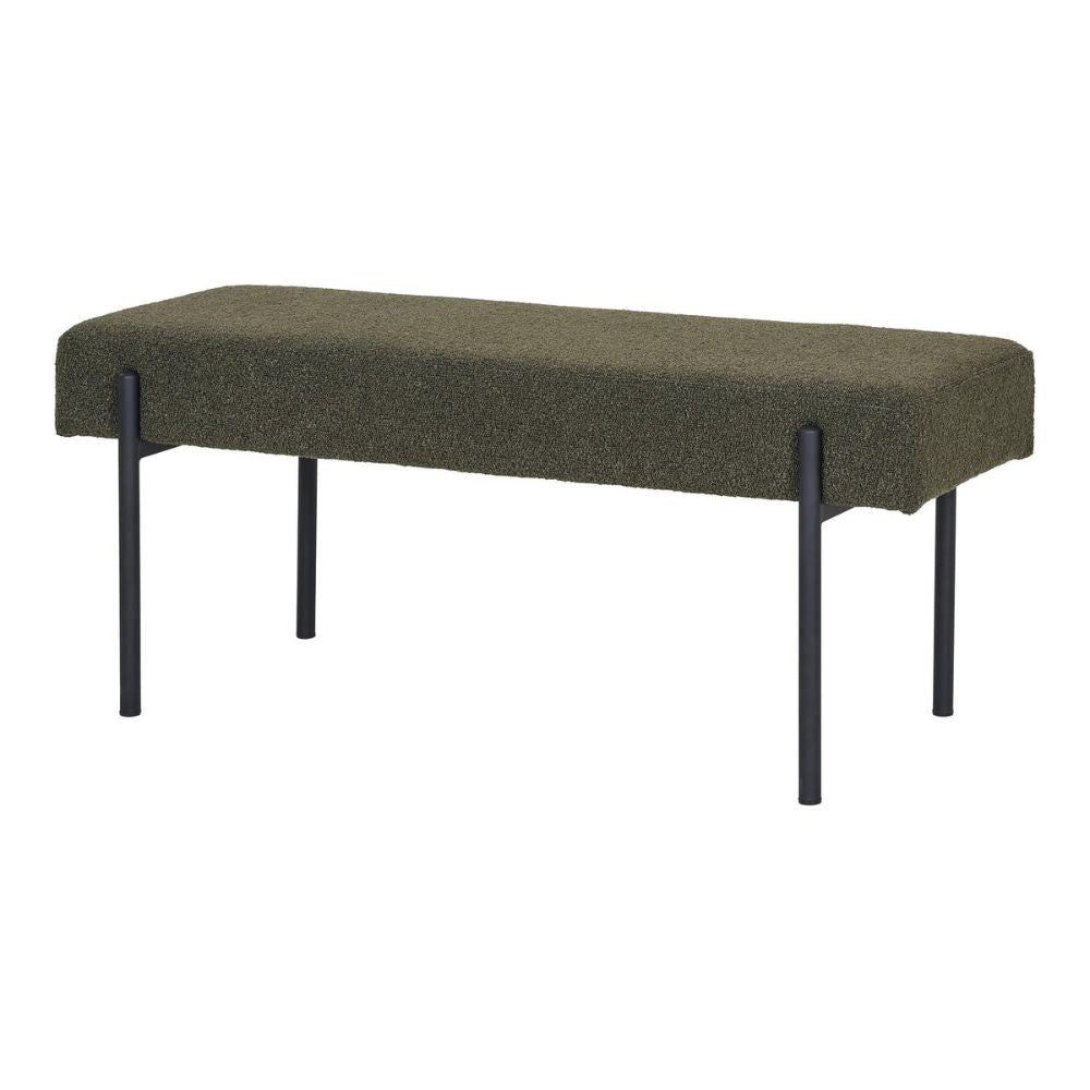 Design Sitzbank NORDIC 100cm dunkel-grün Bouclé